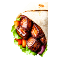 Grilled Chicken Wrap with Fresh Vegetables and Savory Sauce png