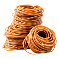 Stacks of Elastic Rubber Bands in Various Sizes for Office Use png