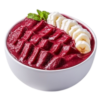 Refreshing Acai Bowl with Banana and Mint Garnish for Healthy Snack png