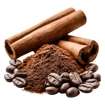 Boden Kaffee mit Zimt Stöcke und Kaffee Bohnen png