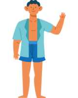 happy man wearing summer clothes png