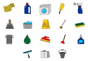 Cleaning Service Icon Element Set vector