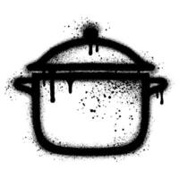 Spray Painted Graffiti pot icon Sprayed isolated with a white background. vector