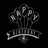 line art Happy birthday balloons illustration, HBD design happy birth day design vector