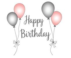 Happy birthday balloons illustration, HBD design, happy birth day design vector