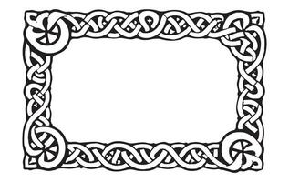 interlocking patterns line ornate, Celtic-style frame, appearance frame, vector