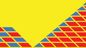 Primary colors background, blue, red, and yellow with geometric rhombus, triangle shape illustration. vector