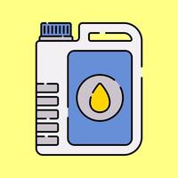 Engine Oil Flat design style, a green motor oil bottle with a droplet icon, representing engine lubrication, perfect for car maintenance graphics, repair shop branding, and infographics. vector