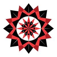 a red and black mandala with a white background vector