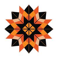 a geometric pattern with orange and black colors vector