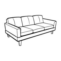 un negro y blanco dibujo de un sofá blanco fondo.. vector