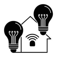 home automation light bulb icon illustration vector