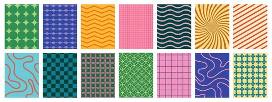 collection of textured backgrounds with simple and fun repeating patterns. Abstract colorful backgrounds for cards, posters, covers, banners, or branding. vector