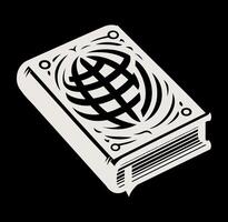 A book with a globe of it vector