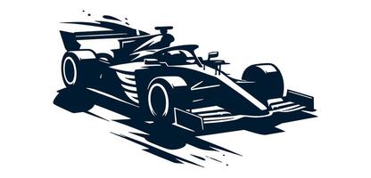 A racing car is shown in a black and white image vector