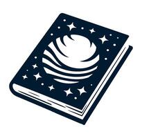 An open book with a globe on it vector