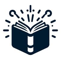 An open book with a light coming out of it vector