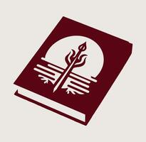 A book with a sword on it vector