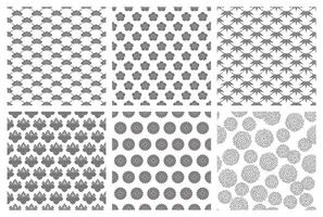 Horizontally And Vertically Repeatable Seamless Japanese Vintage Floral Pattern Set. vector