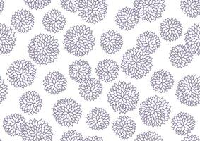 Horizontally And Vertically Repeatable Seamless Japanese Auspicious Vintage Chrysanthemum Line Drawing Pattern. vector