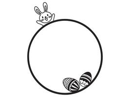 Easter Frame Background Line Art vector