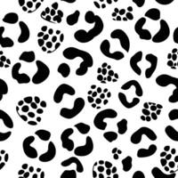 Black and White Leopard Print Seamless Pattern vector