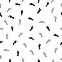 Seamless Footprint Pattern with Black, Gray, and Light Gray Footprints vector