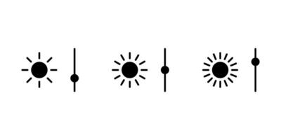 Brightness control icons set. Screen brightness and contrast level settings icon. vector