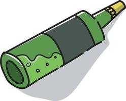 A Bottle Rolling in Perspective, Capturing the Dynamic Movement and Depth of the Scene, Creating a Sense of Energy and Flow as the Bottle Spins Across the Surface vector
