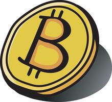 Bitcoin Symbol, Showcasing Its Bold, Iconic Shape with a Modern Twist, Highlighting the Digital Currency's Impact and Influence in the World of Finance vector
