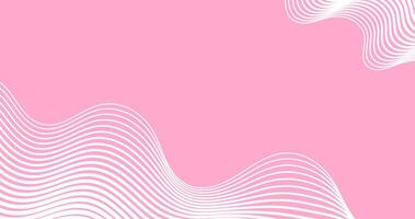 Abstract wavy lines on pink background illustration vector
