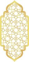 Dome with Double Rounded Rectangle Gold Gradient with Islamic Pattern of Oriental Style Islamic Frame Arches with Modern Boho Mosque Dome for Window vector