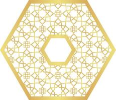 Hexagon Gold Gradient with Islamic Pattern with Hole vector