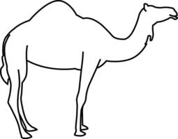 Black Outline Camel for Eid Adha vector