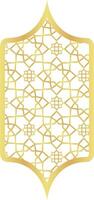Curved Rounded Gold Gradient with Islamic Pattern of Oriental Style Islamic Frame Arches with Modern Boho Mosque Dome for Window vector