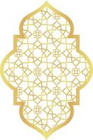 Dome with Rectangle Circle Gold Gradient with Islamic Pattern of Oriental Style Islamic Frame Arches with Modern Boho Mosque Dome for Window vector