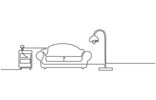 Modern furniture simple linear style draw vector