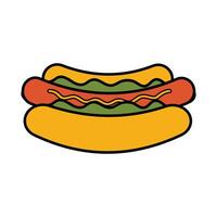 Illustration of a Hot Dog with Toppings vector