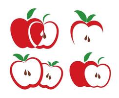 The logos of a red apples. vector