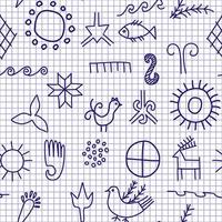 A seamless background with ancient symbols. vector
