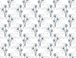 A seamless background with field dandelion. vector