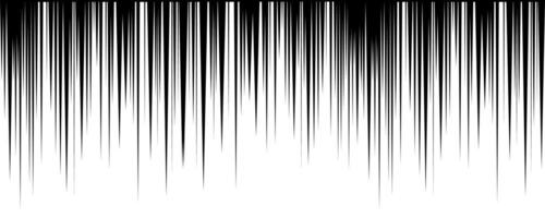 Abstract design featuring a series of vertical black spikes forming a gradient against a white background conveying motion and edgy style. vector
