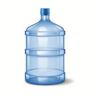 Highresolution illustration of a large blue water bottle often used in office water coolers. The bottle is empty, showing highlights and reflections. vector