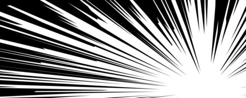 Abstract black and white illustration featuring dynamic speed lines converging from all directions creating a sense of motion. Ideal for emphasizing action and energy. vector