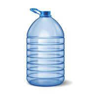 Illustration of a large blue plastic water jug featuring a handle and screw cap with clear lines and subtle highlights on a white background. vector