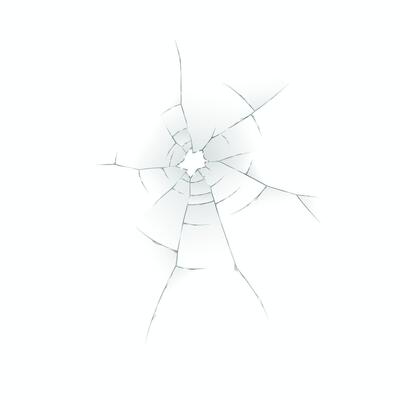 Illustration depicting a cracked surface with radiating lines from center. The cracks create an intricate pattern, symbolizing fragility and impact.
