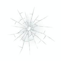 Illustration showing a detailed view of shattered glass with intricate cracks radiating from a central point. The artwork emphasizes fragility and impact dynamics. vector