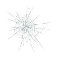 Illustration shows a realistic shattered glass pattern with intricate cracks radiating outward from center. Ideal for design projects or backgrounds. vector