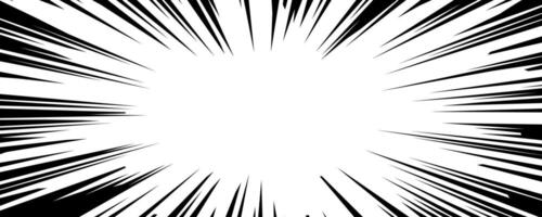 Abstract black and white illustration featuring dynamic speed lines radiating from the center. Perfect for conveying motion, energy, and excitement in graphic designs. vector