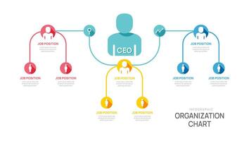 organization line chart Infographic template for business and avatar icons. vector